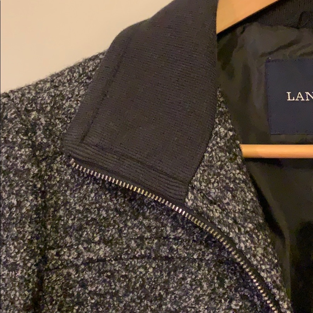 Lands’ End Black/Gray Wool Jacket. Euc. - image 2